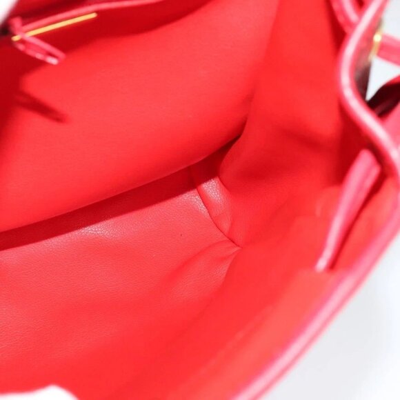 Christian Dior Backpack Leather Red Gold Auth - Picture 7 of 16